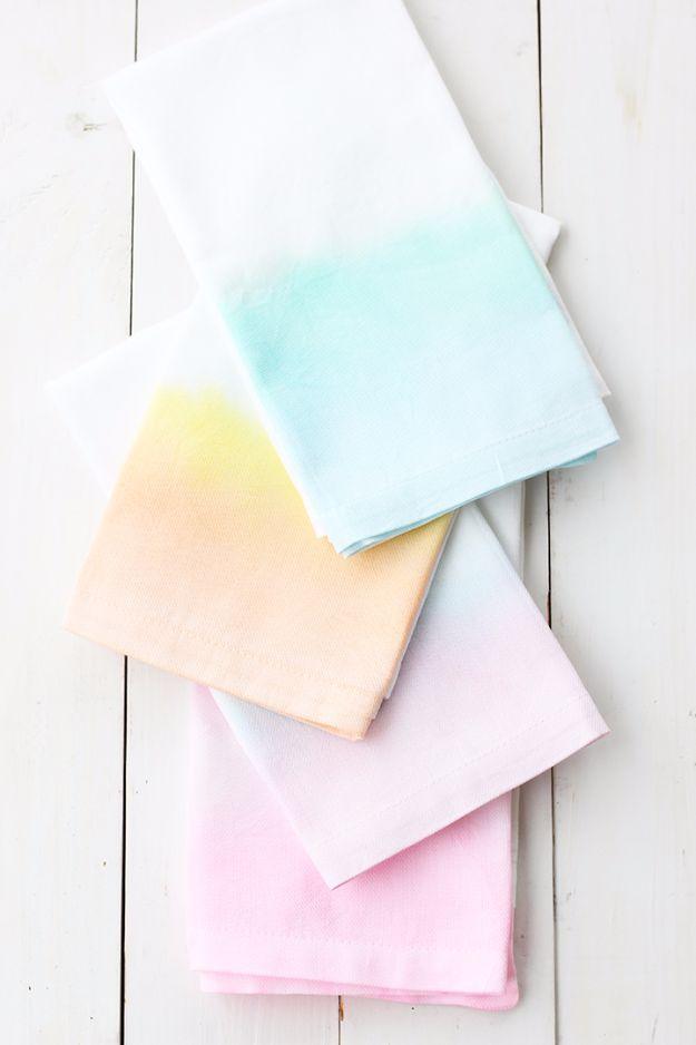 DIY Watercolor Cloth Napkins, one of the best picks on this list and an idea worth trying before buying something new