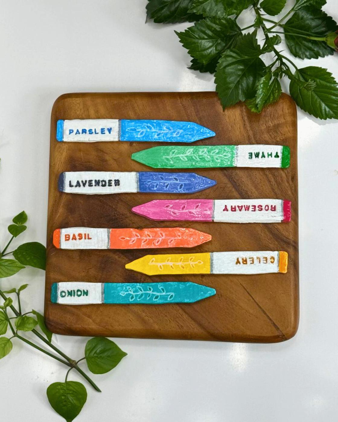 Easy Clay Craft Plant Markers — how to make plant markers