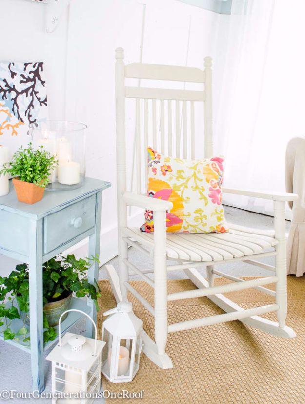 Spray Painting Tips and Tricks - Spray Paint A Rocking Chair - Home Improvement Ideas and Tutorials for Spray Painting Furniture, House, Doors, Trim, Windows and Walls - Step by St