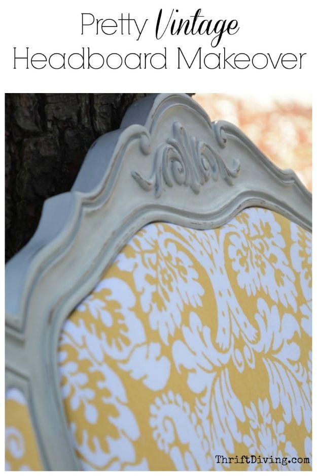 Pretty Vintage Headboard Makeover, forgiving enough for a first attempt and a sweet finishing touch for any gift