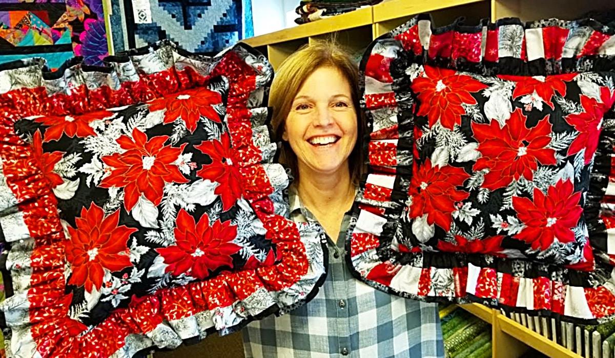Triple Ruffled Pillow With Donna Jordan