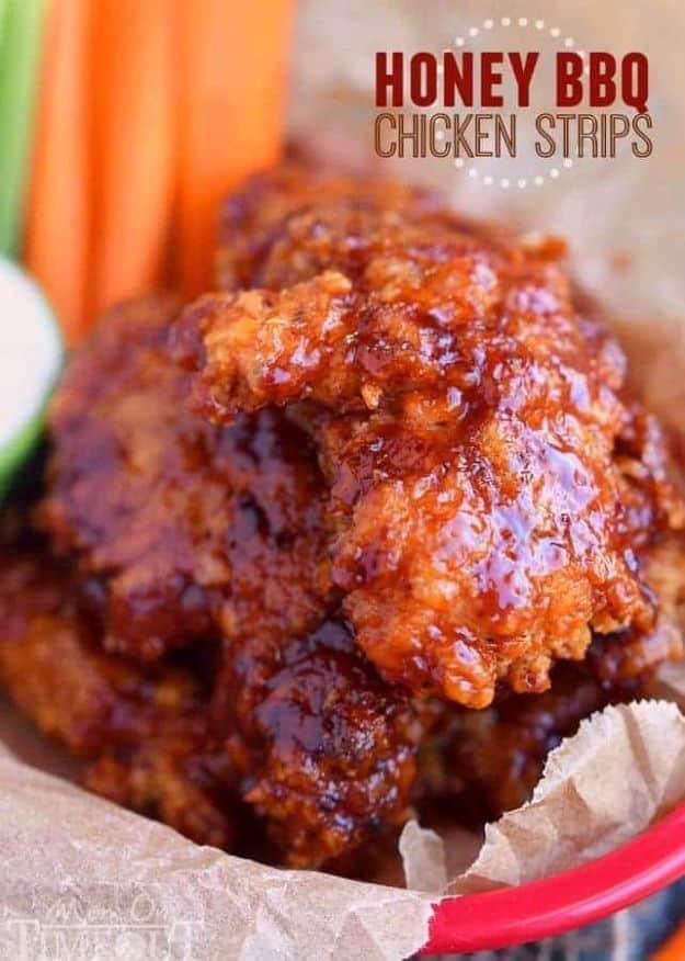 Best Barbecue Recipes - Honey BBQ Chicken Strips - Easy BBQ Recipe Ideas for Lunch, Dinner and Quick Party Appetizers - Grilled and Smoked Foods, Chicken, Beef and Meat, Fish and V