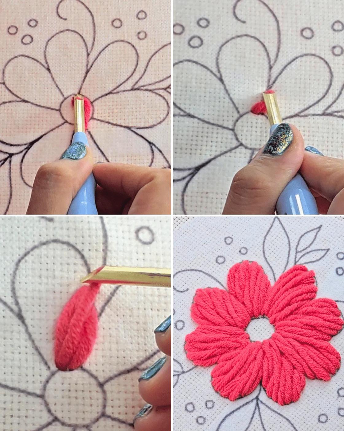 Punch Needle Embroidery — starting on your largest shape