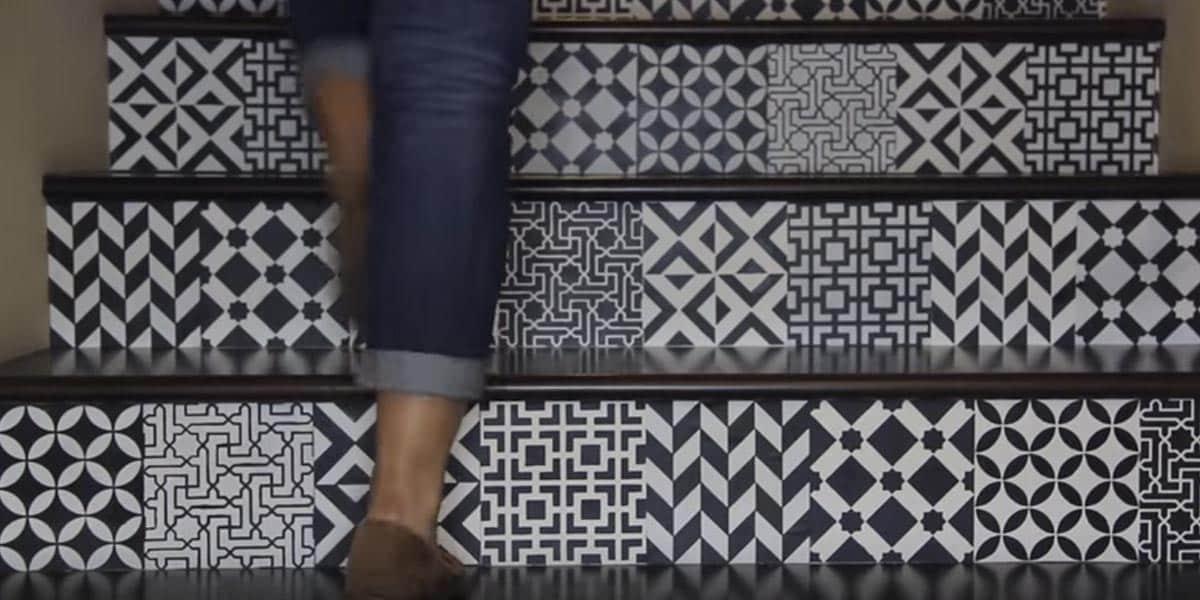 Watch The Absolutely Fascinating Way She Transforms Her Stairs Into A Work of Art!