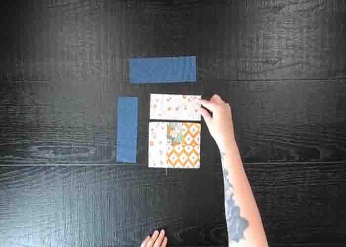 Assembling the hidden log quilt block