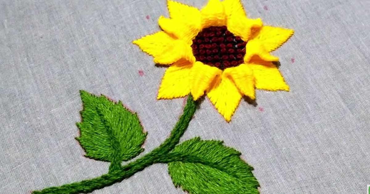 How To Hand Embroider A Sunflower