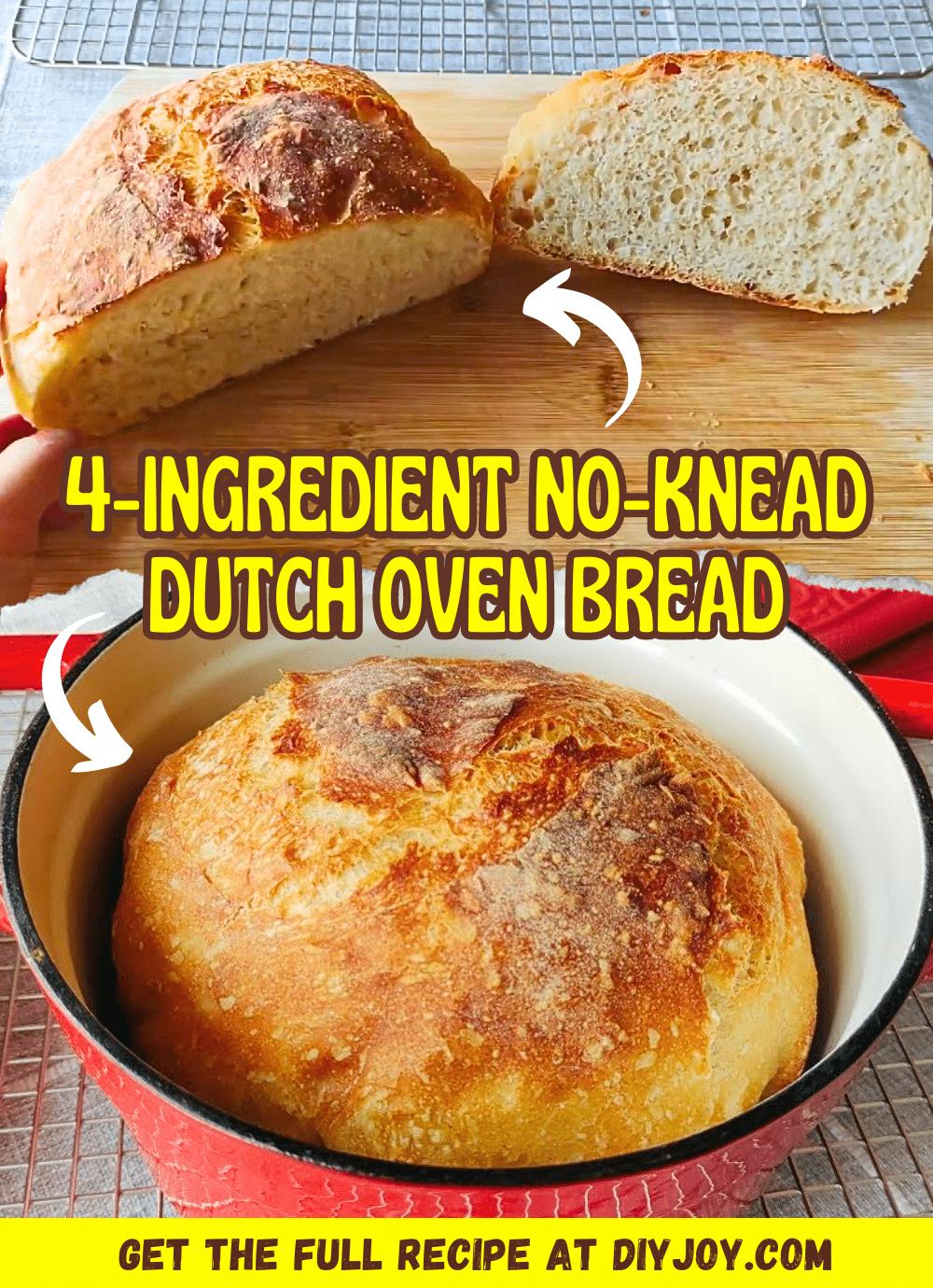 Easy 4-Ingredient No-Knead Dutch Oven Bread RecipeEasy 4-Ingredient No-Knead Dutch Oven Bread Recipe