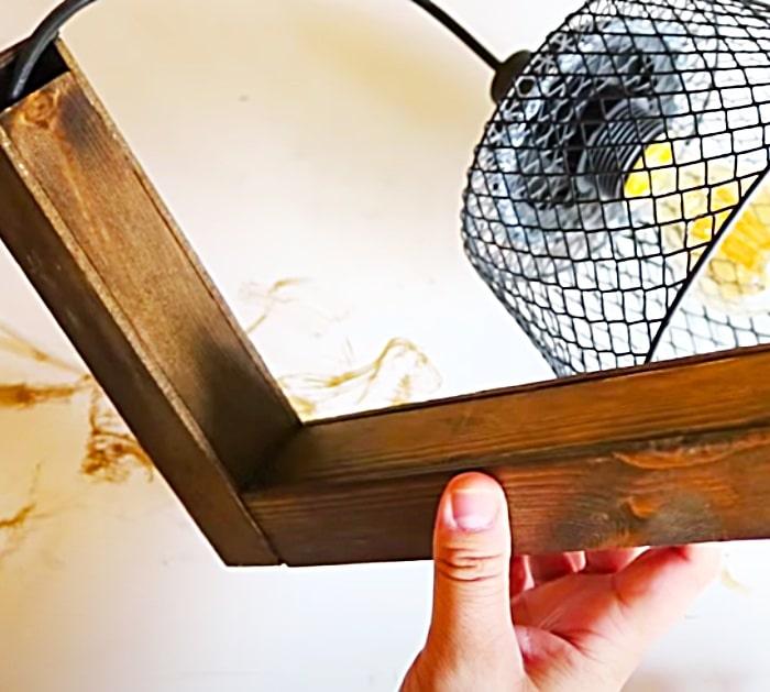 Stain Paint Sicks With Minwax To Make DIY Wall Sconces - Lighting Ideas - Dollar Tree Projects