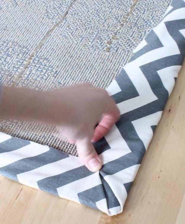 DIY Ideas With Carpet Scraps - Carpet Floor Cloth - Cool Crafts To Make With Old Carpet Remnants - Cheap Do It Yourself Gifts and Home Decor on A Budget - Creative But Cheap Ideas