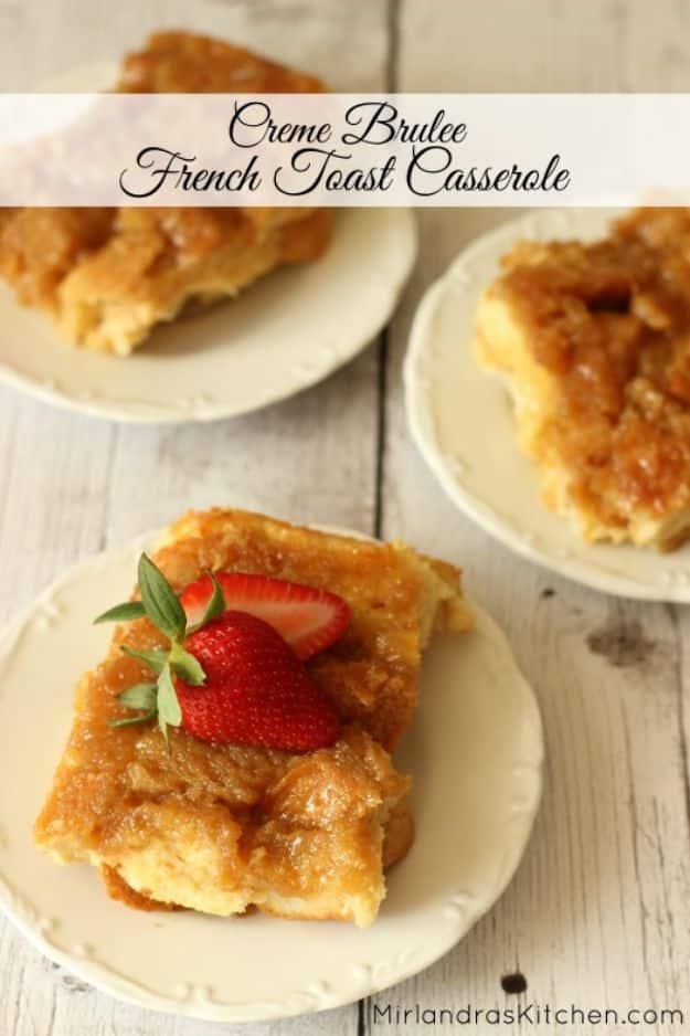 French Toast Recipes - Creme Brulee French Toast - Best Brunch Bites and Breakfast Ideas for French Toast - Stuffed, Baked and Creme Brulee Toasts With Fruit - Healthy Sugar Free,