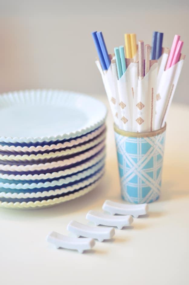 DIY Nail Polish Crafts - DIY Painted Chopsticks - Easy and Cheap Craft Ideas for Girls, Teens, Tweens and Adults | Fun and Cool DIY Projects You Can Make With Fingernail Polish - D