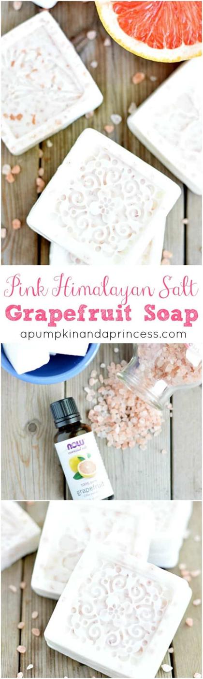 Pink Himalayan Salt Grapefruit Soap, quick enough to finish before nap time and a detail guests always ask about