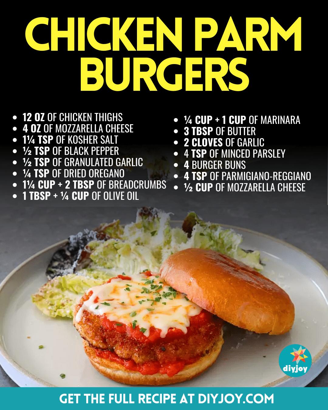 Easy Chicken Parm Burgers Recipe