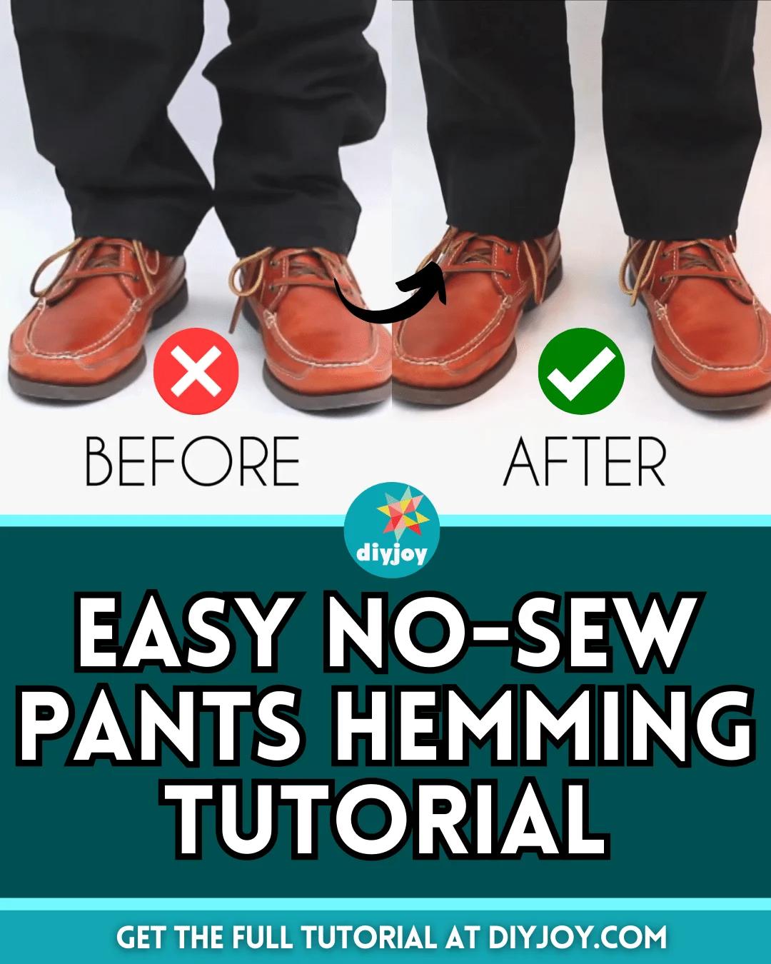 Easy No-Sew Pants Hemming Tutorial