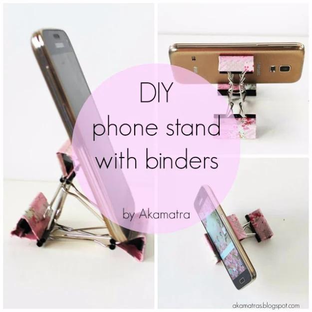 DIY Smartphone Stand With Binders, forgiving enough for a first attempt and a satisfying finish for not much work