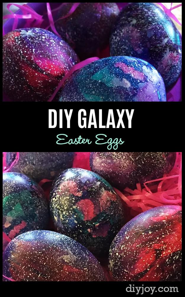 Easter Egg Decorating Ideas - How to Make Galaxy Easter Eggs - Creative Egg Dye Tutorials and Tips - DIY Easter Egg Projects for Kids and Adults