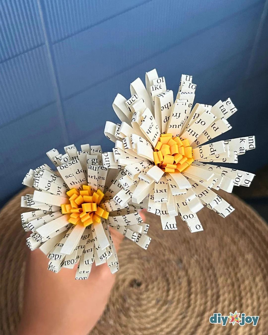 Easy Book Page Paper Flower