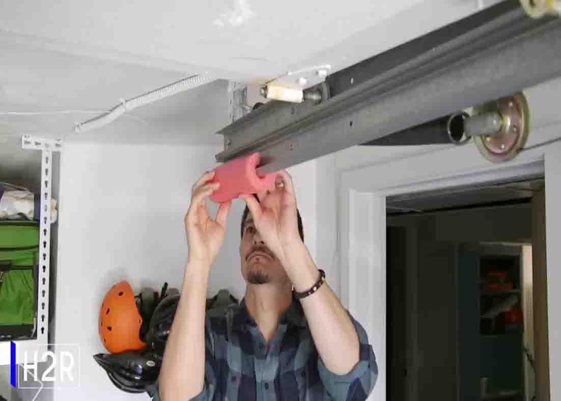 Placing a piece of pool noodle in the low-hanging hardware as a bumper
