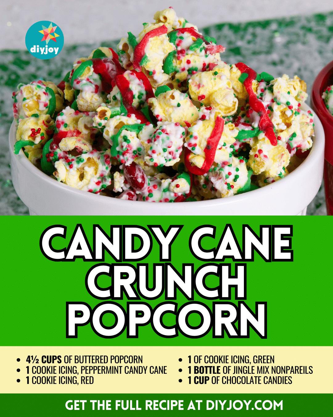 Easy Candy Cane Crunch Popcorn