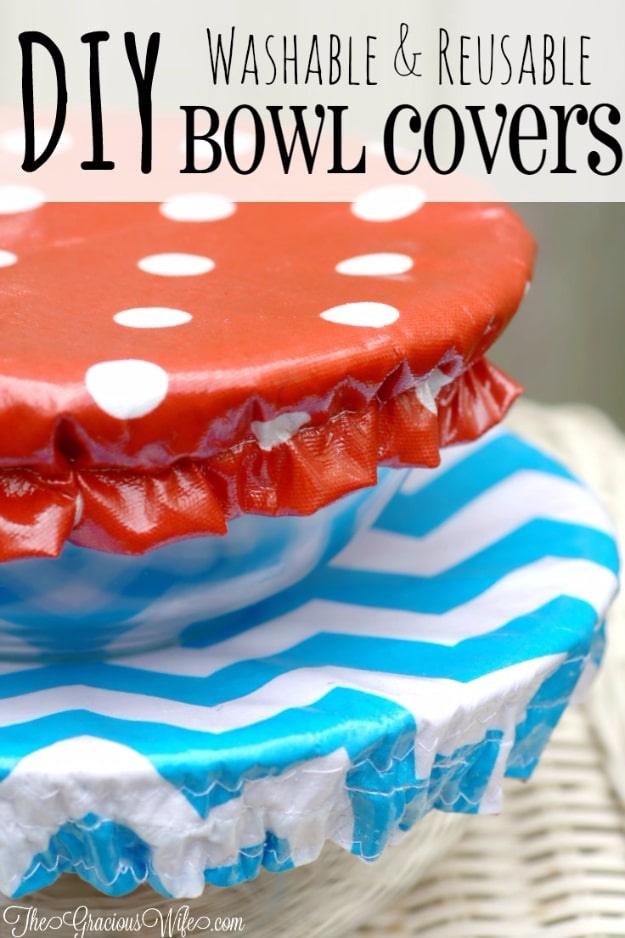 Washable And Reusable Bowl Covers, low mess and low stress to make and an idea worth saving for later