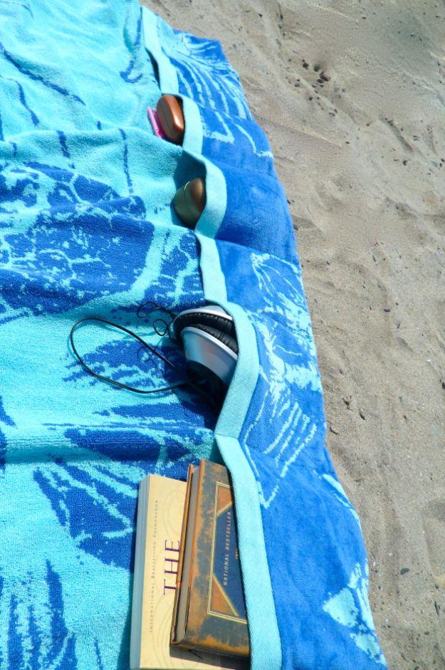 Pocketed Beach Towels, easy to keep on hand for the next time it comes up and proof the simplest fix is usually the best one