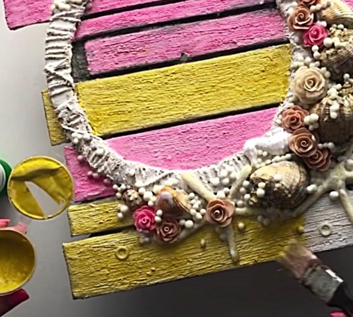 Decoupage On Cardboard To Make A Wall Art Clock