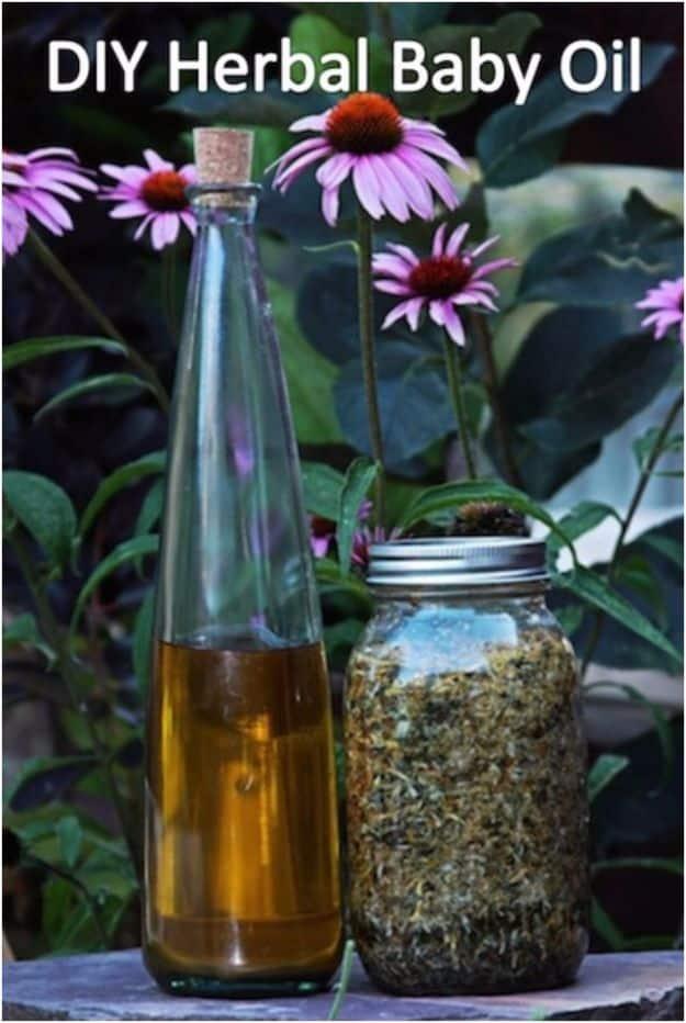 Herbal Baby Oil, a handmade nursery treasure, quick enough to finish before nap time and a keepsake worth handing down