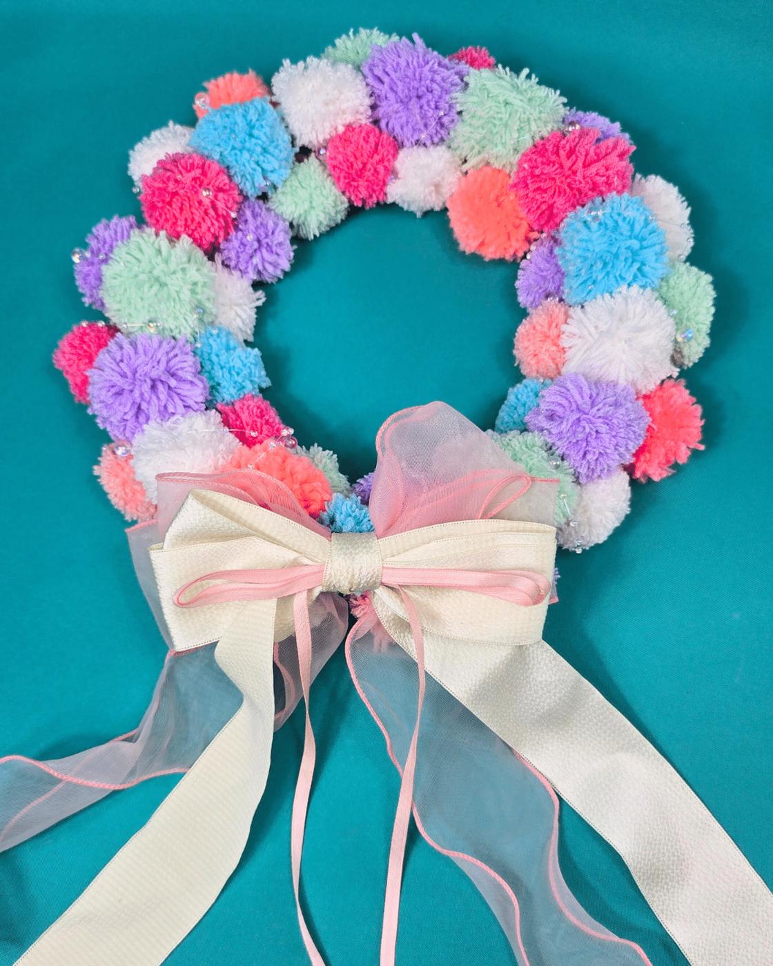Pom Pom Wreath — how to make pom pom wreath