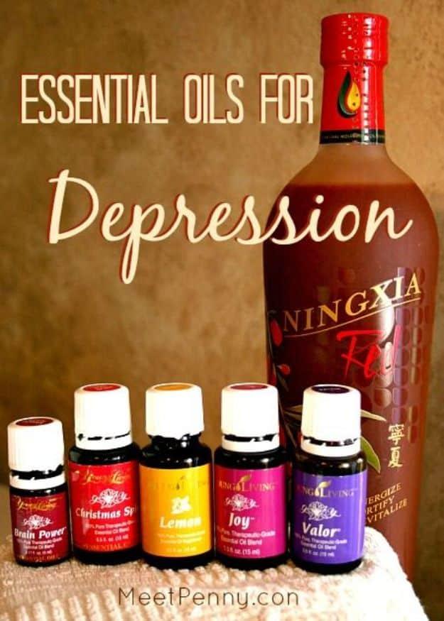DIY Essential Oil Recipes and Ideas - Essential Oils for Depression - Cool Recipes, Crafts and Home Decor to Make With Essential Oil - Diffuser Projects, Roll On Prodicts for Skin