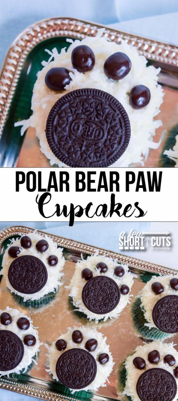 Cool Cupcake Decorating Ideas - Polar Bear Paw Cupcakes - Easy Ways To Decorate Cute, Adorable Cupcakes - Quick Recipes and Simple Decorating Tips With Icing, Candy, Chocolate, But