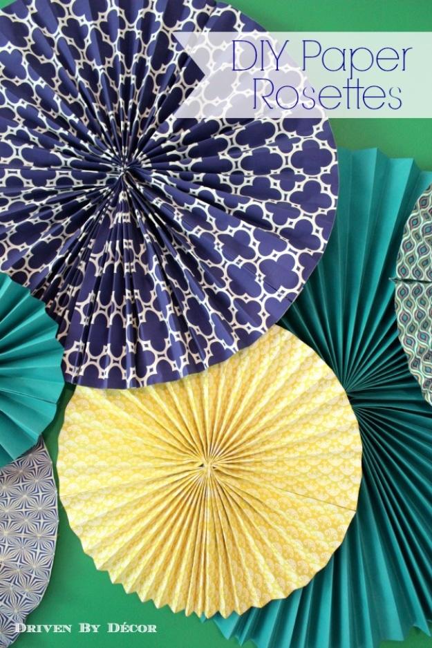 DIY Paper Rosettes, a DIY party decoration, quick enough to pull off the night before and a fun detail guests will remember