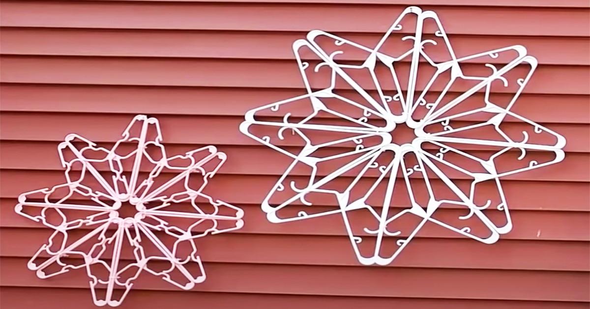 How To Make A Snowflake Using Plastic Hangers