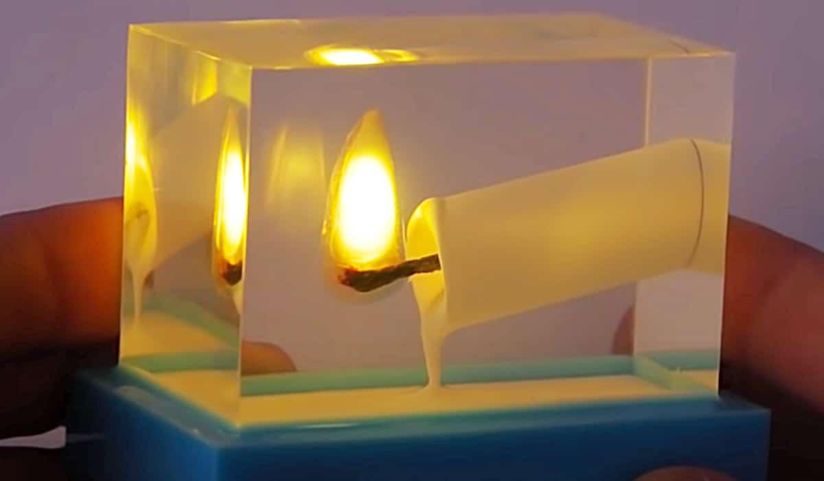 How To Make A Burning Candle Frozen In Epoxy
