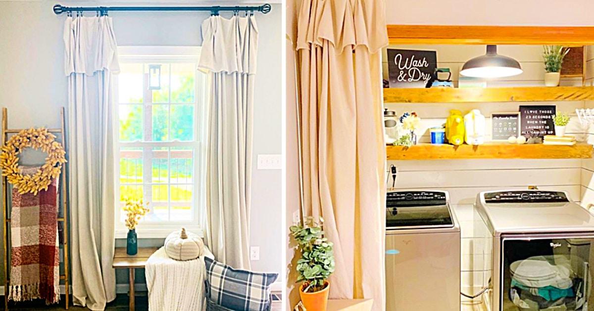 How To Make No-Sew Drop Cloth Curtains