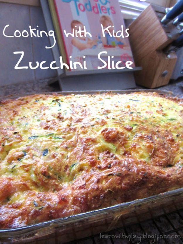 Best Recipes To Teach Your Kids To Cook - Zucchini Slice - Easy Ideas To Show Children How to Prepare Food - Kid Friendly Recipes That Boys and Girls Can Make Themselves - No Bake,