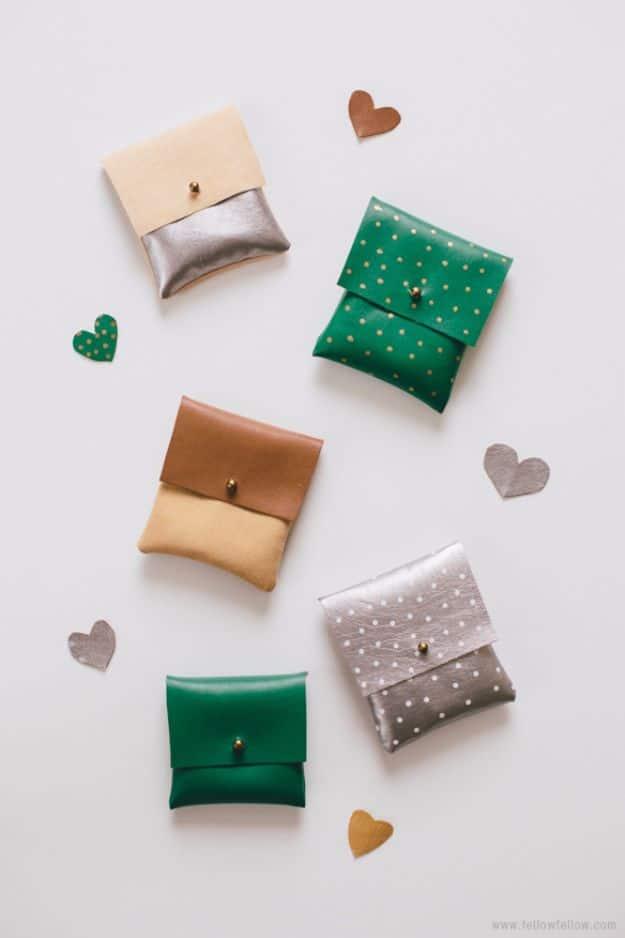 DIY Faux Leather Pouches, worth adding to the gift giving list and a satisfying weekend project worth the effort