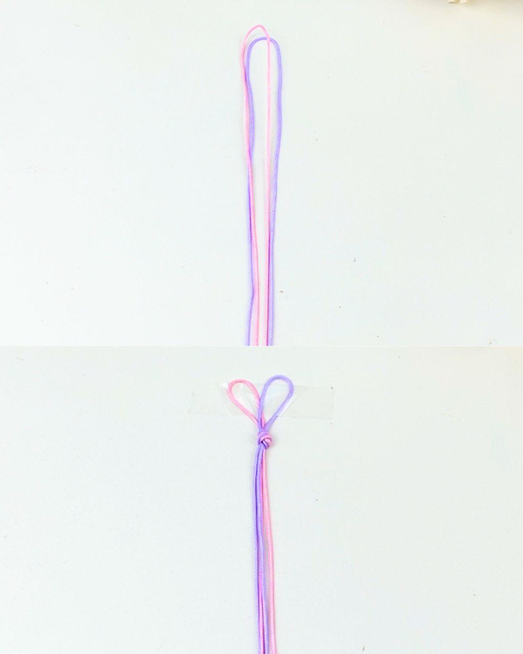 Handmade friendship bracelets made with macrame square knots, stacked together in bright cord colors on a wrist