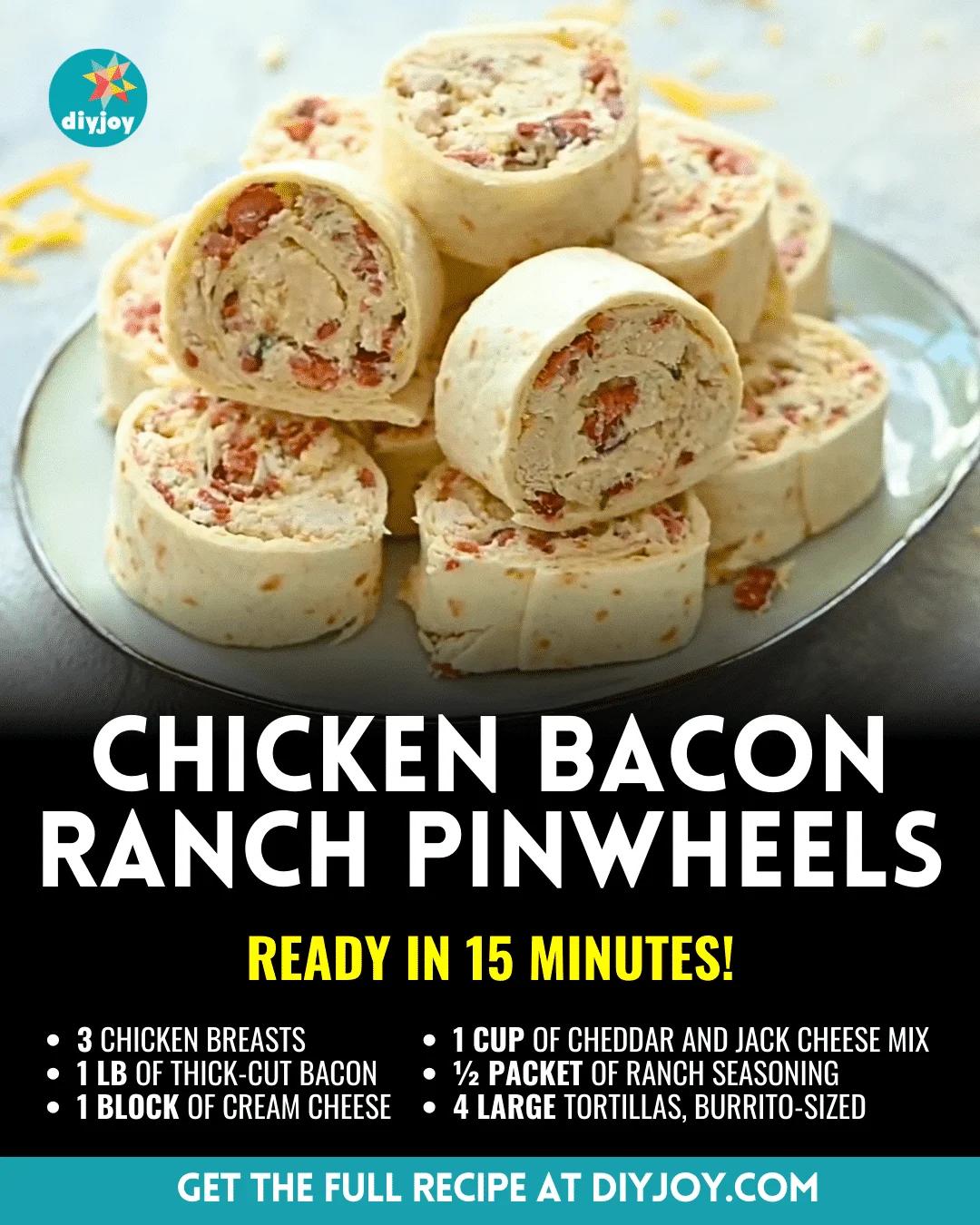 15-Minute Chicken Bacon Ranch Pinwheels Recipe