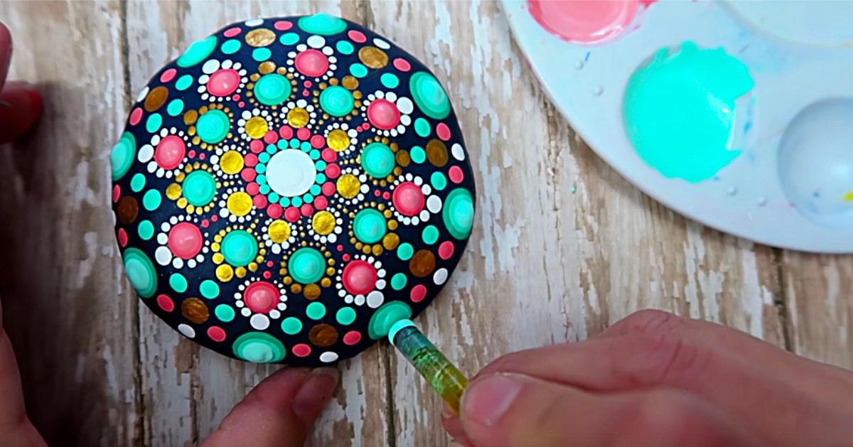 How To DIY Dot Paint A Mandala Stone