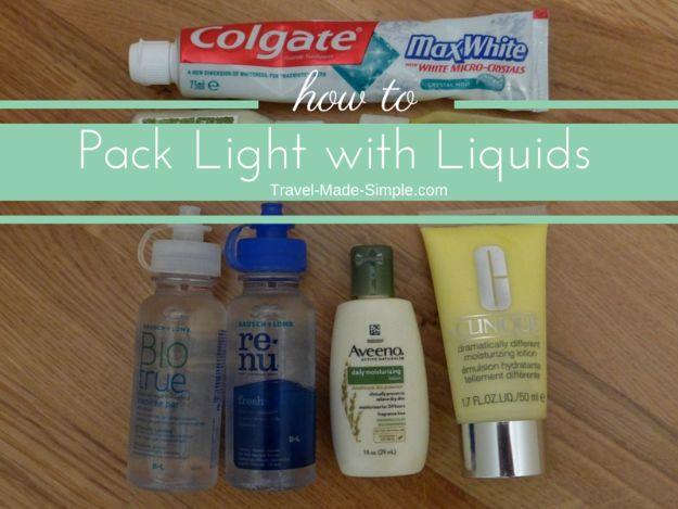 Packing Tips for Travel - Pack Light With Liquids - Easy Ideas for Packing a Suitcase To Maximize Space - Tricks and Hacks for Folding Clothes, Storing Toiletries, Shampoo and Make