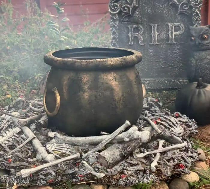 How To Make A Witch Cauldron With Fake Fire