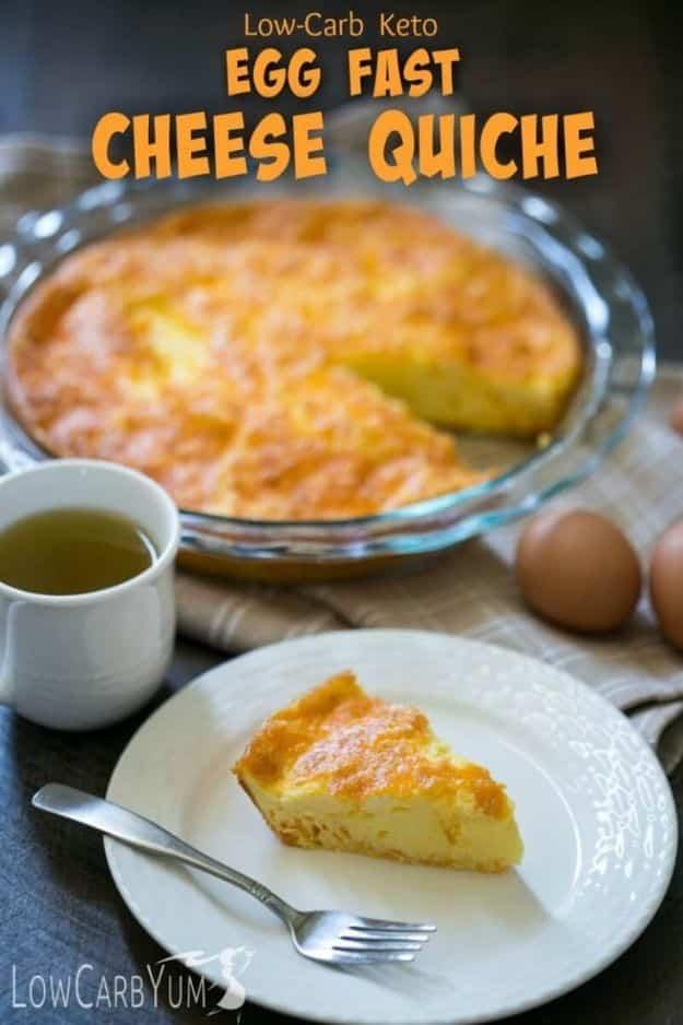Keto Breakfast Recipes - Egg and Cheese Quiche - Low Carb Breakfasts and Morning Meals for the Ketogenic Diet - Low Carbohydrate Foods on the Go - Easy Crockpot Recipes and Cassero