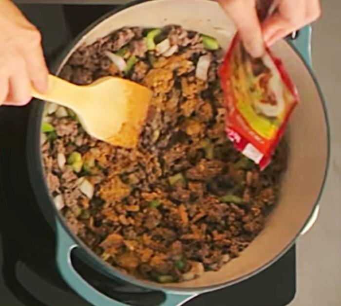 Make taco soup with McCormick taco mix