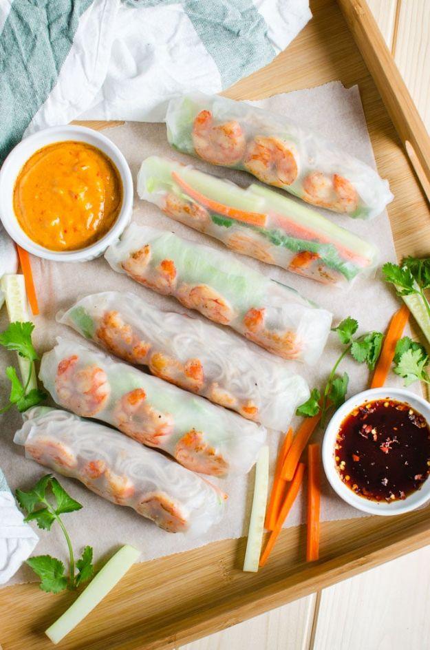 Recipes for Clean Eating -Vietnamese Healthy Spring Rolls - Raw and Whole Foods, Unprocessed Meal and Snack Ideas for Lunch and Dinner - Fresh, Healthy Foods and Recipe Ideas