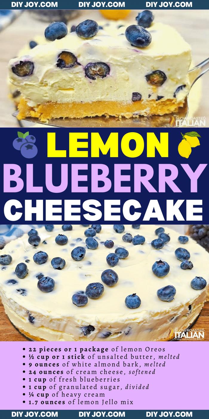 Easy No-Bake Lemon Blueberry Cheesecake Recipe