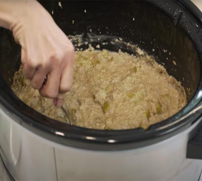 how to make overnight crockpot oatmeal with apples cinnamon