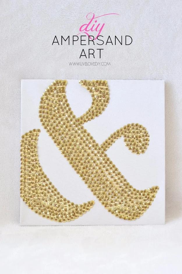 Thumbtacks Ampersand Art, quick enough to pull off on a lazy weekend and a display that photographs beautifully