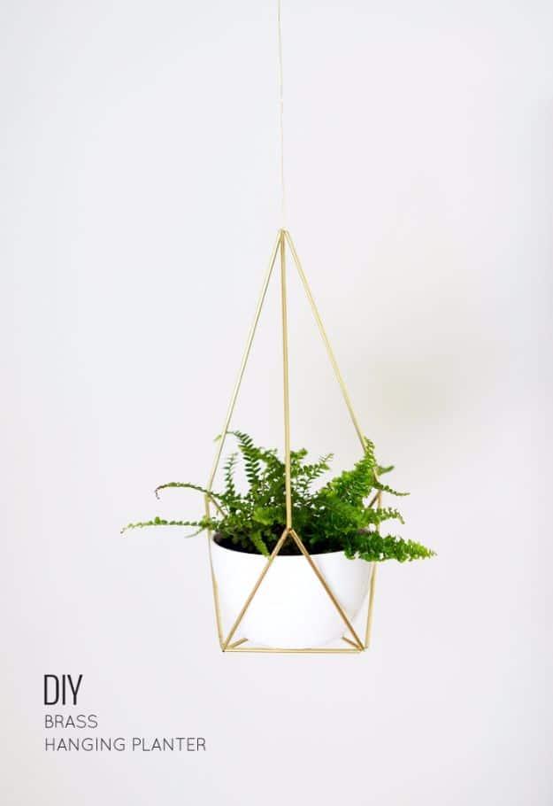 DIY Brass Himmeli Hanging Planter, forgiving enough for a first attempt and a satisfying finish for not much work