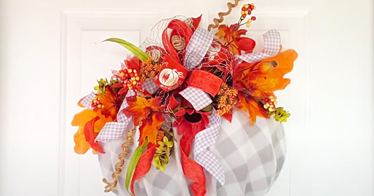 DIY Dollar Tree Pumpkin Wreath