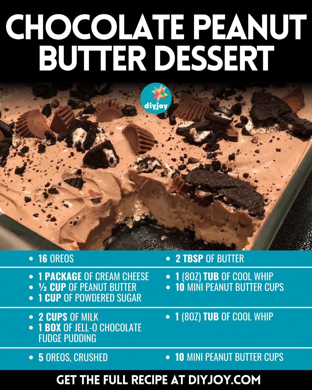 Easy No-Bake Chocolate Peanut Butter Dessert Recipe